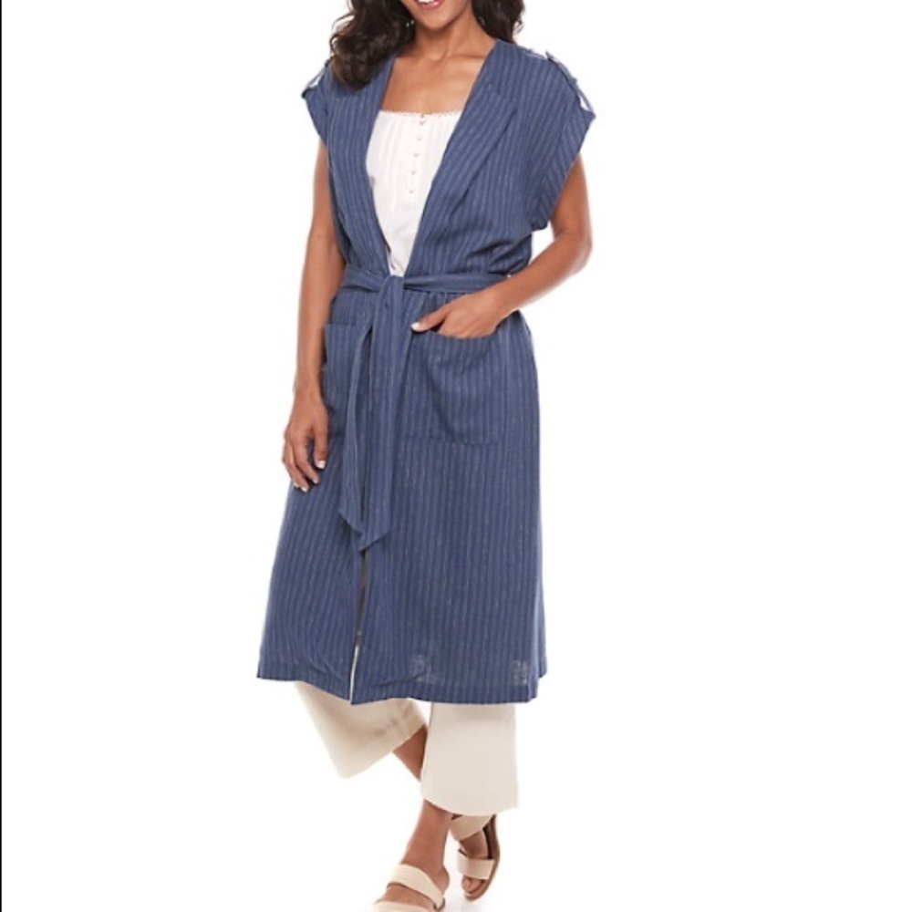 WOMANS Now + Gen by Sonoma Goods for Life XXL long linen blend jacket